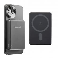 Intenso Batería Externa Magnética MW10000 10000 mAh  Compatible con MagSafe, Carga Inalámbrica 15W, USB-C PD 20W, Para iPhone y Android  Probada en Alemania  Gris